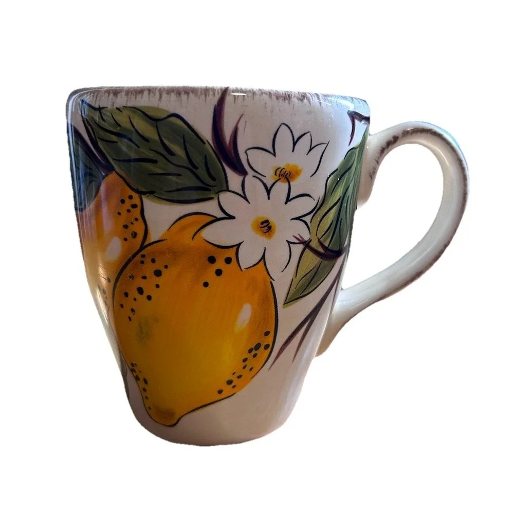 Handcrafted Earthenware Pier 1 Imports Avalon Lemon Tree Coffee Mug